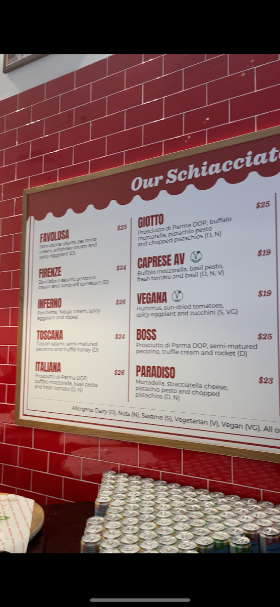 Menu, All’Antico Vinaio