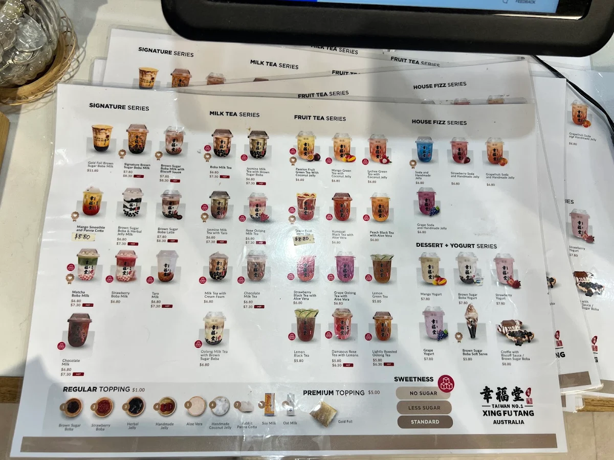 Menu, Xing Fu Tang Adelaide