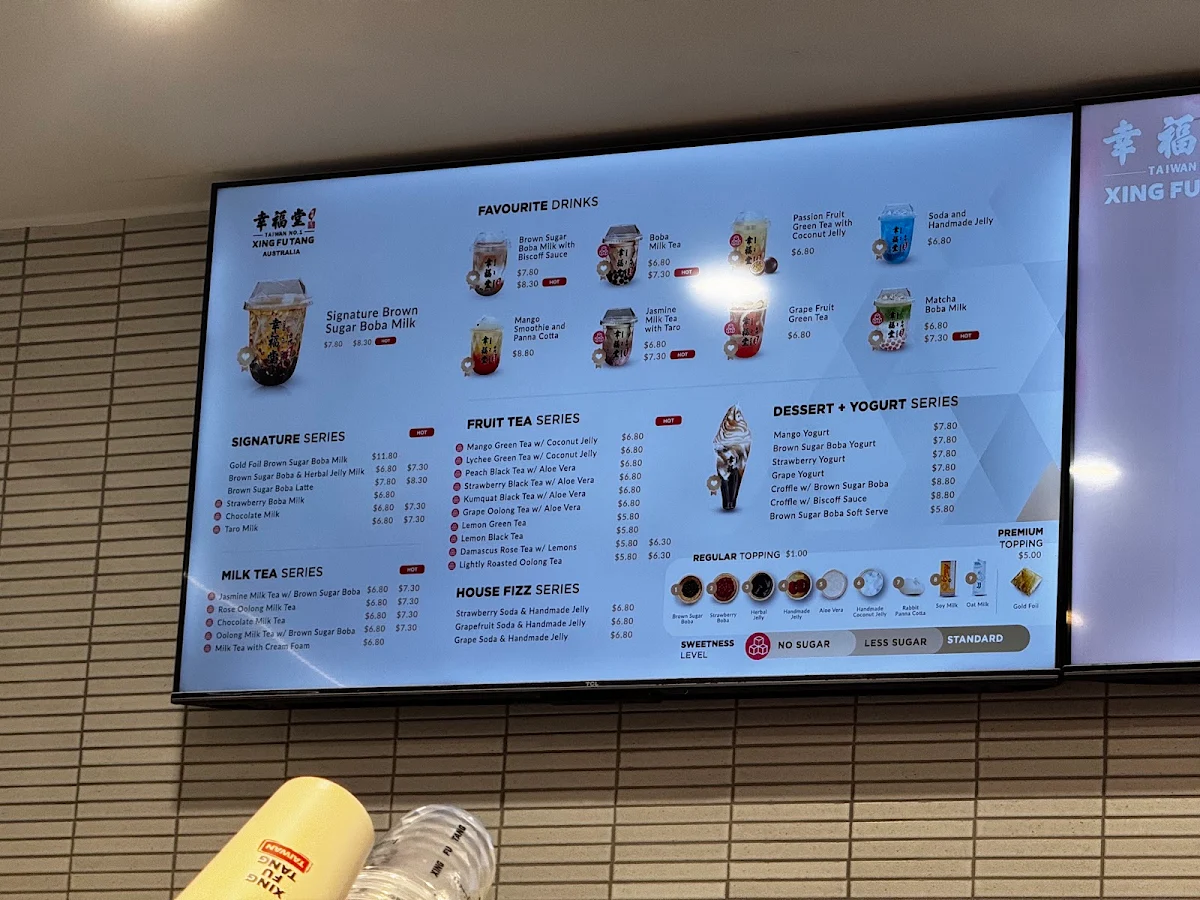 Menu, Xing Fu Tang Adelaide