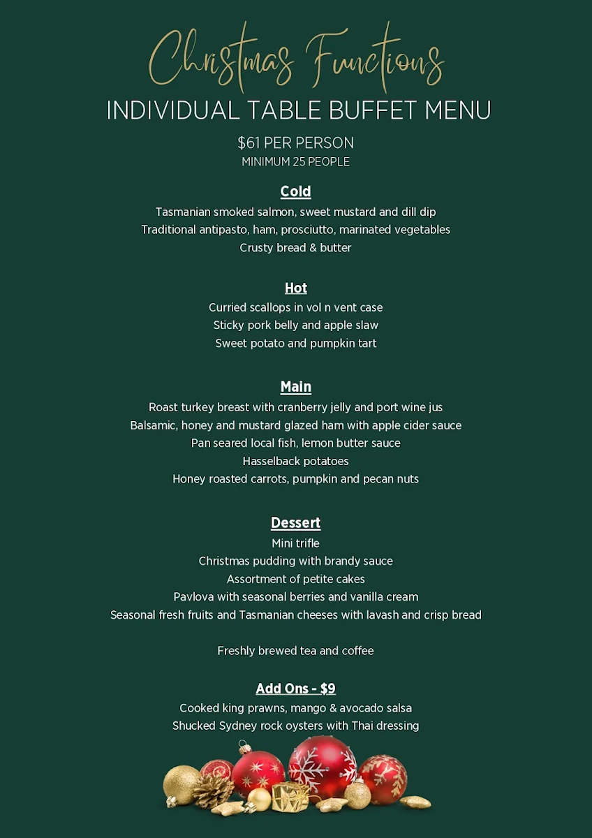 Menu, 1898 Bar + Dining