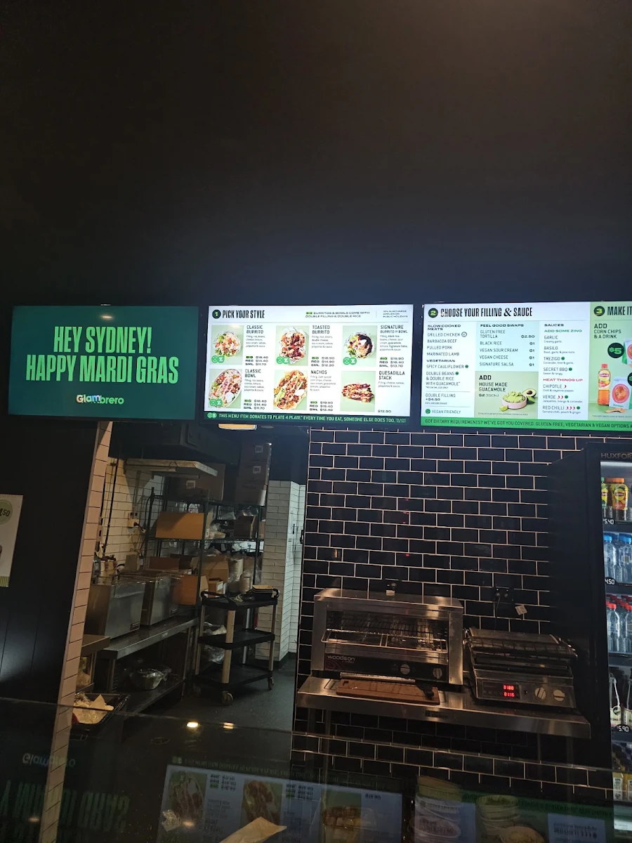 Menu, Zambrero Newtown