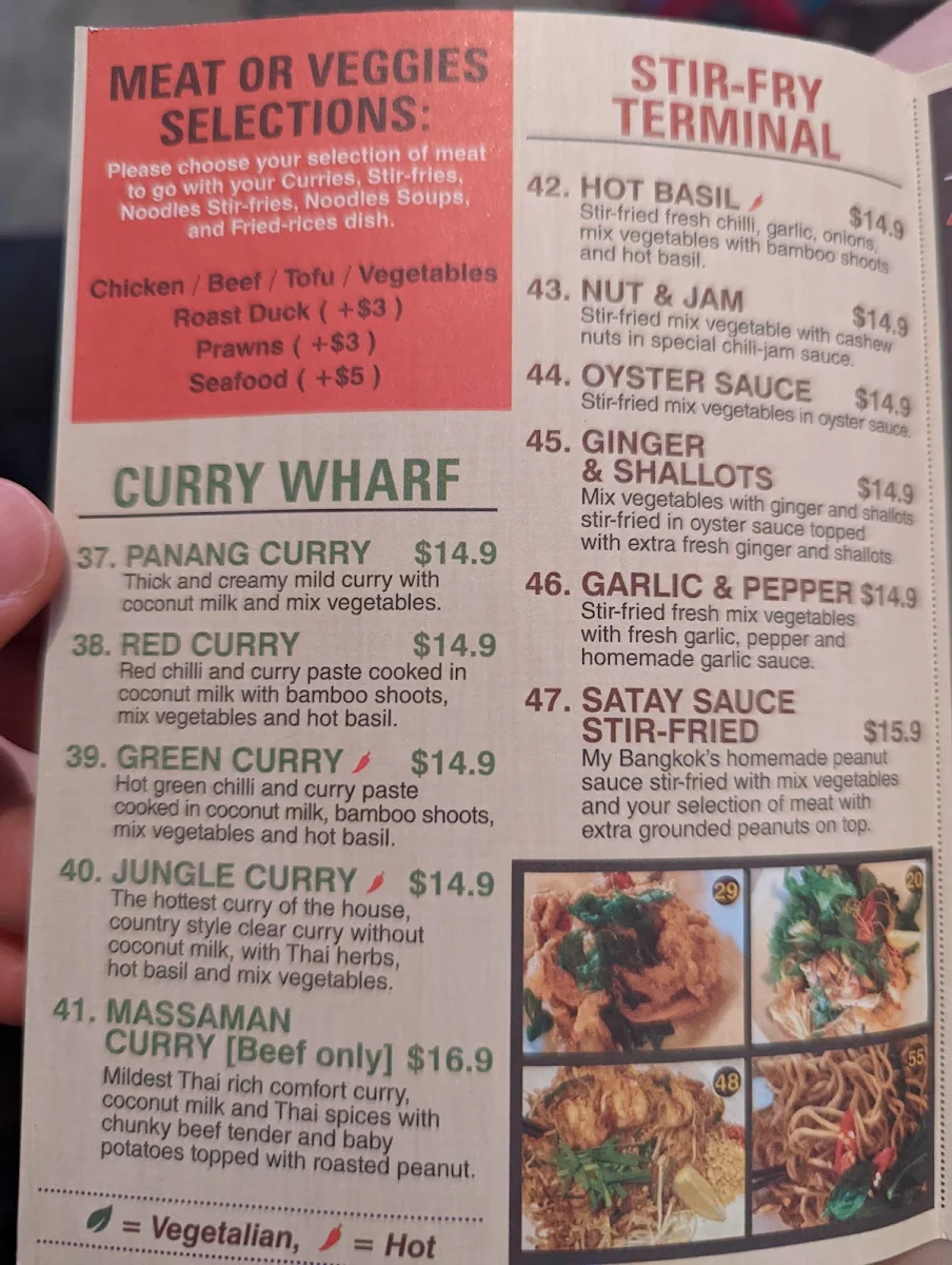Menu, My Bangkok Restaurant - Kirrawee