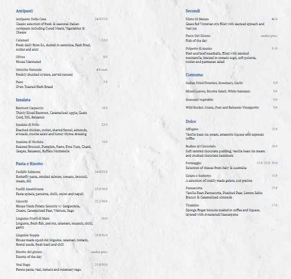 Menu, Il Solito Posto