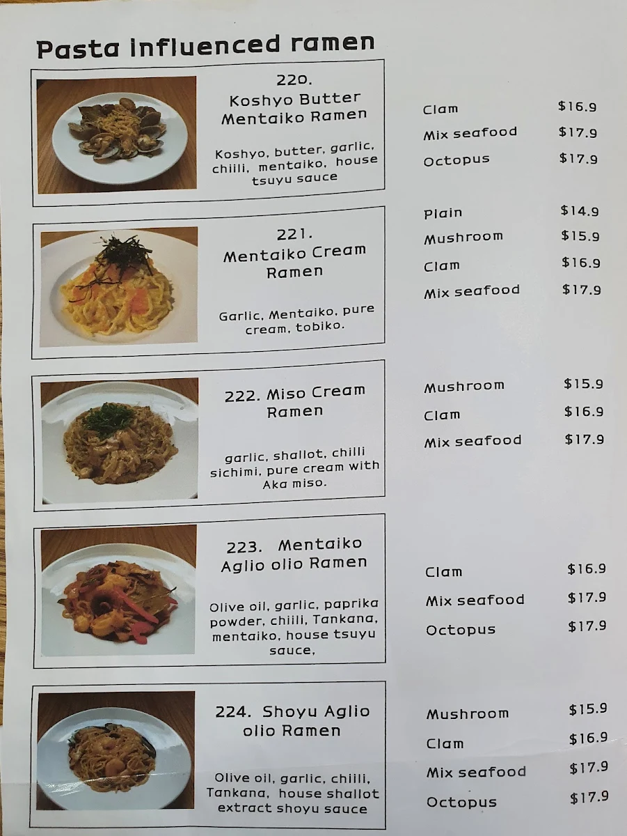 Menu, Kujira