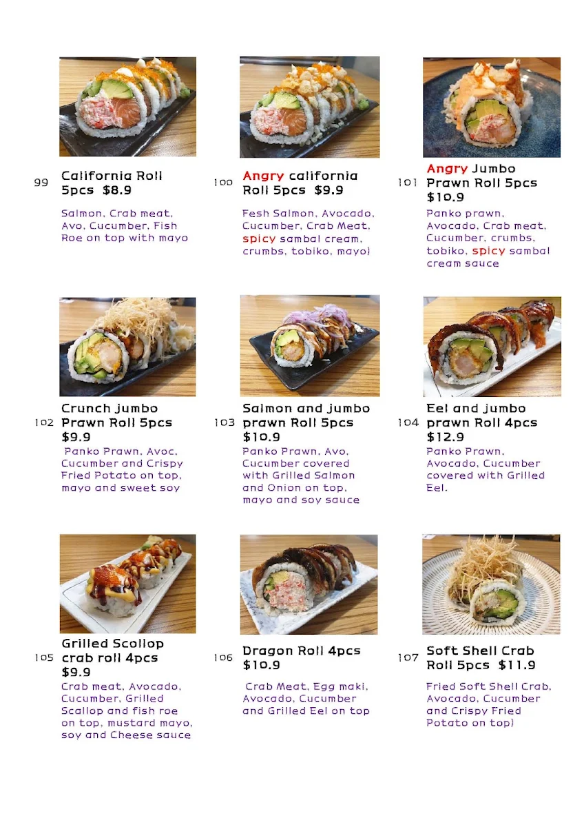 Menu, Kujira