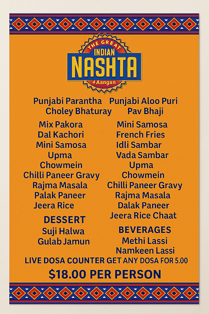 Menu, Aangan Point Cook