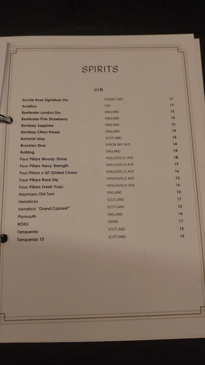 Menu, Capitol Bar & Grill Restaurant