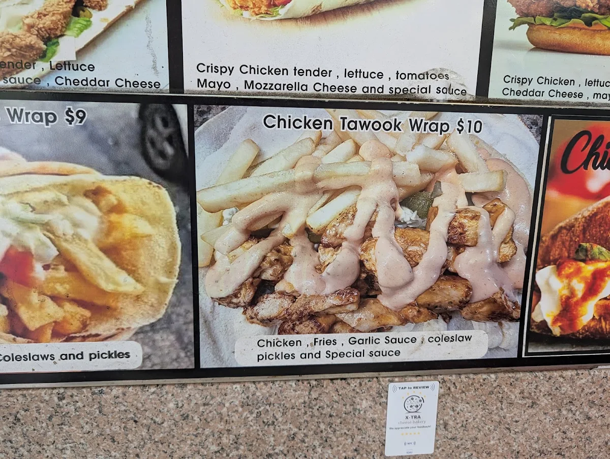 Menu, X-TRA Cheese Bakery Merrylands