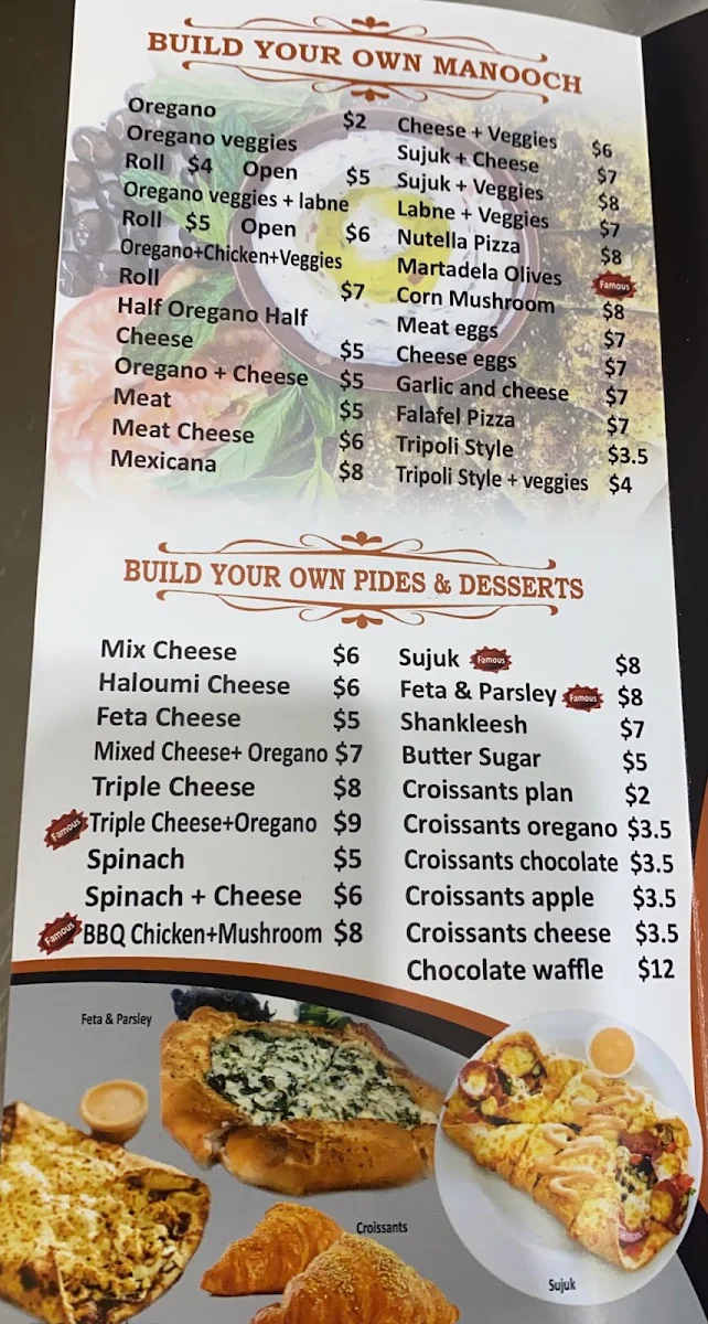 Menu, X-TRA Cheese Bakery Merrylands