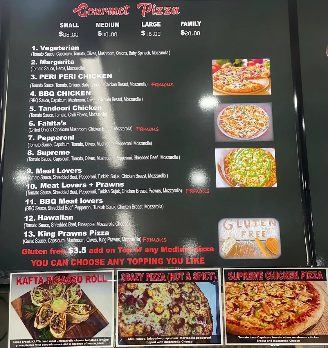 Menu, X-TRA Cheese Bakery Merrylands