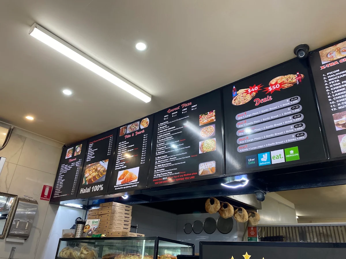 Menu, X-TRA Cheese Bakery Merrylands