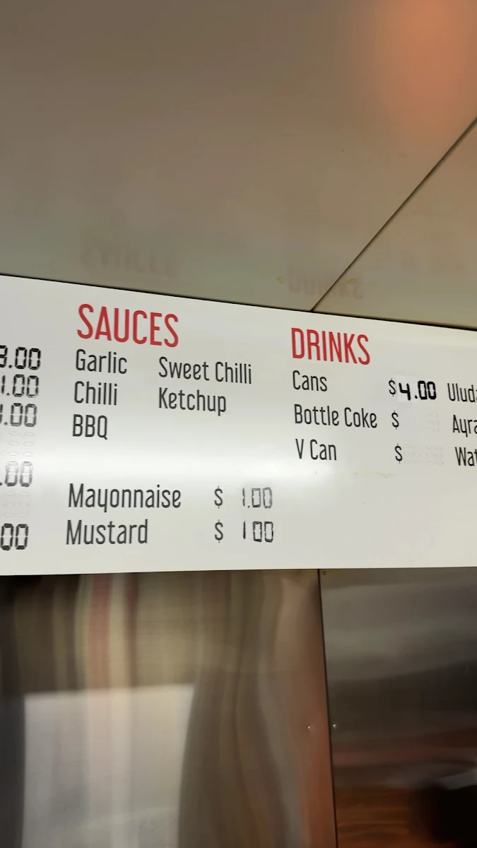 Menu, G’S Kebab