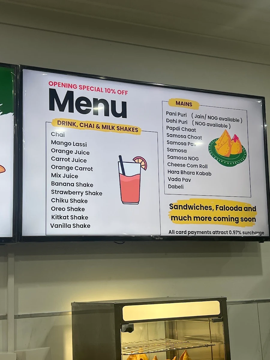 Menu, Chai Nashta