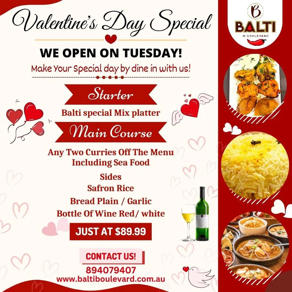 Menu, Balti @ Boulevard