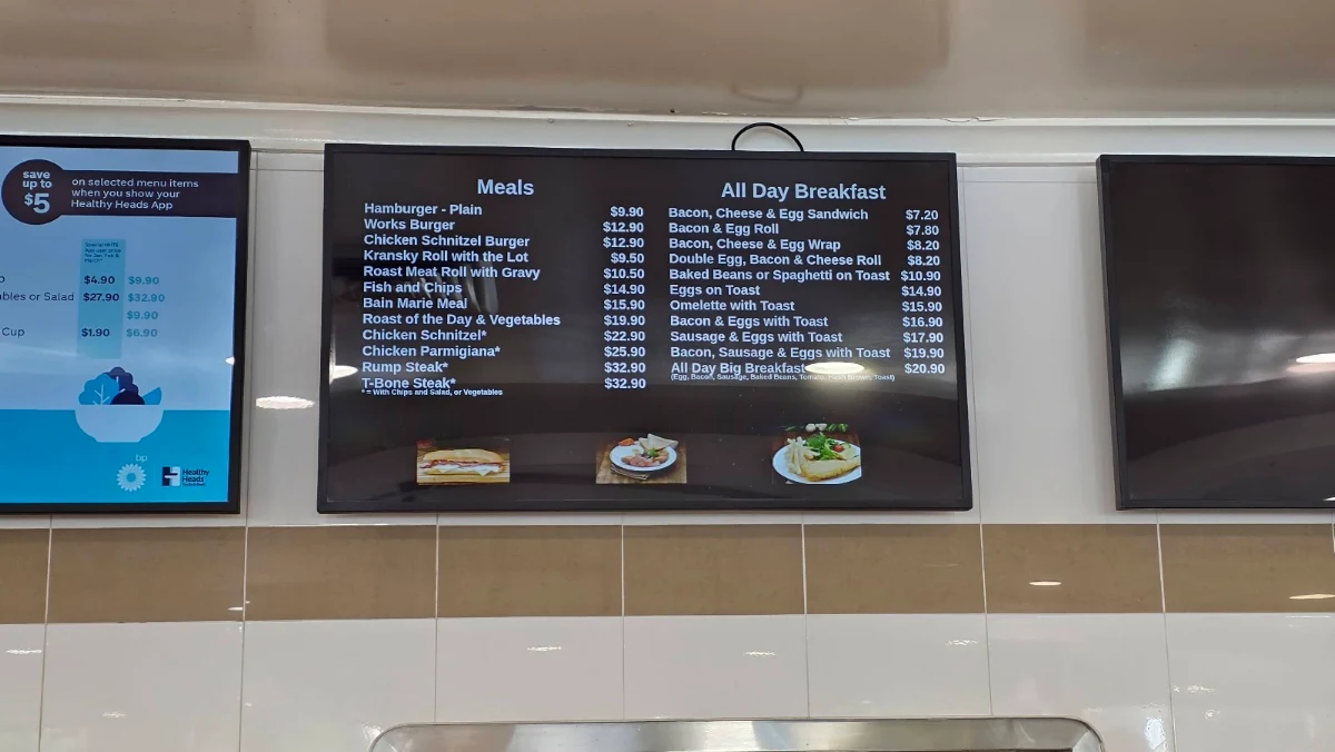 Menu, Roadhaven Cafe