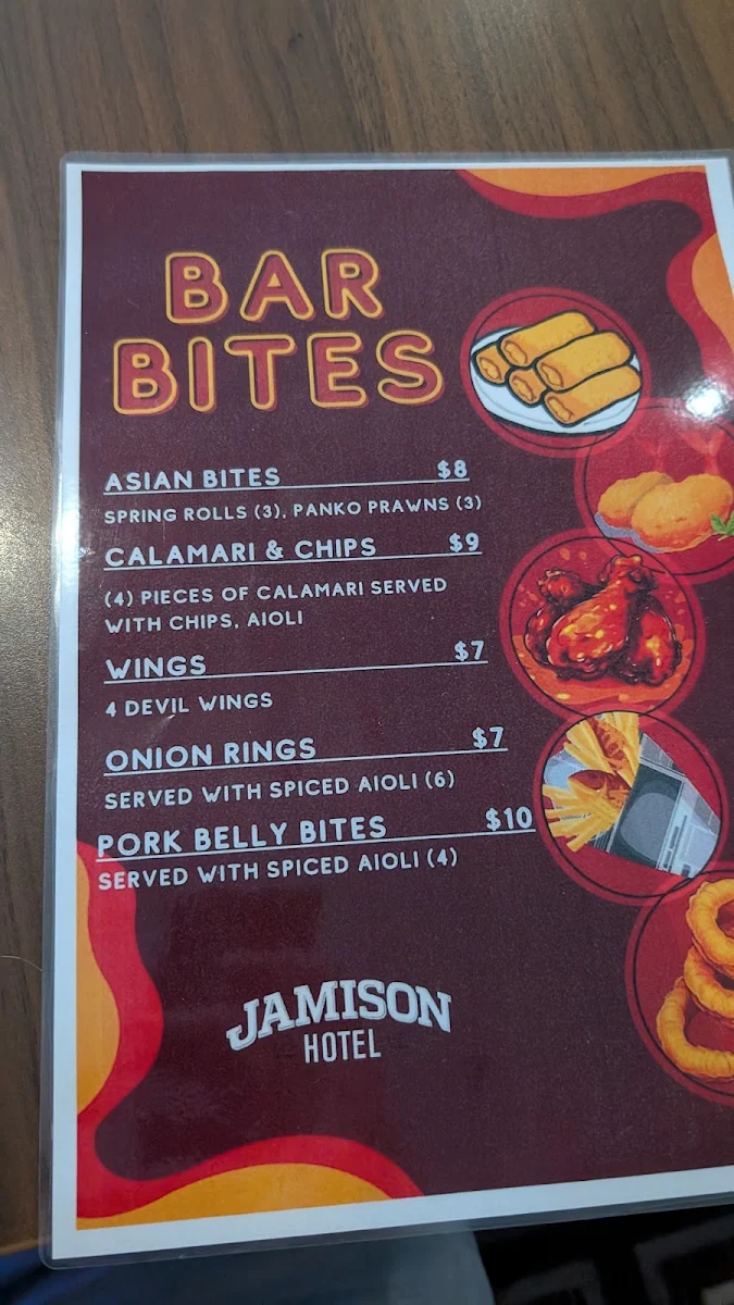 Menu, Jamison Hotel