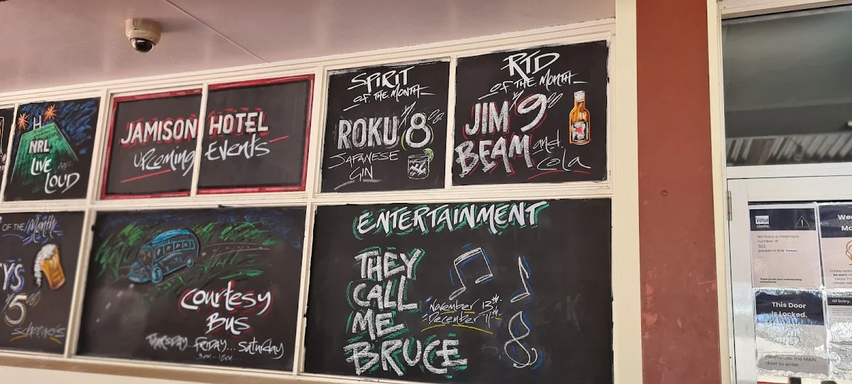 Menu, Jamison Hotel