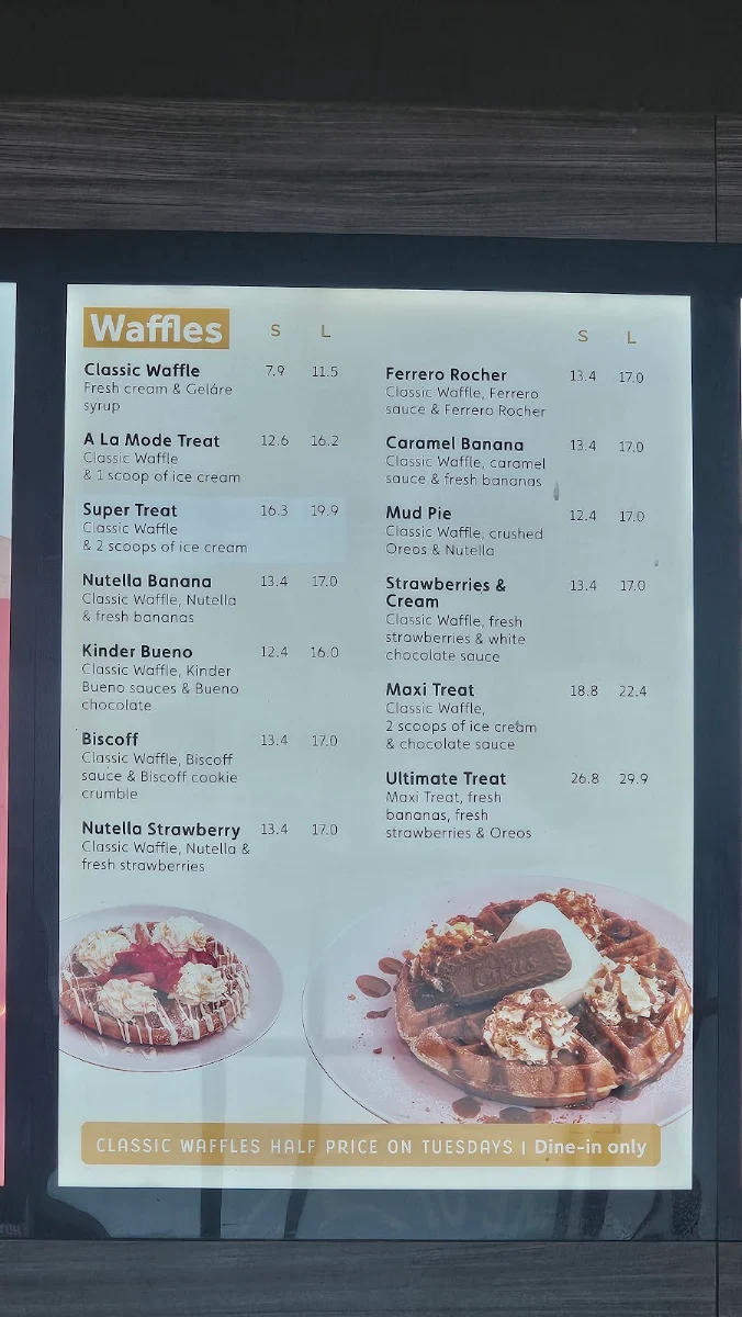 Menu, Geláre Harvest Lakes
