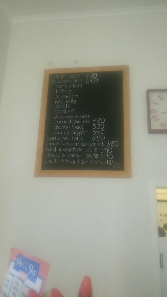 Menu, Tumut's "Pie in the Sky" Bakery