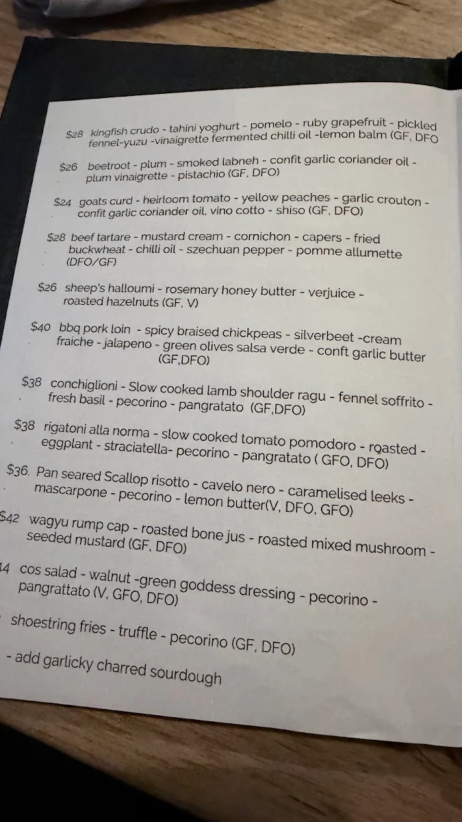 Menu, BART Jr.