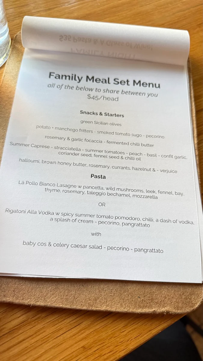 Menu, BART Jr.