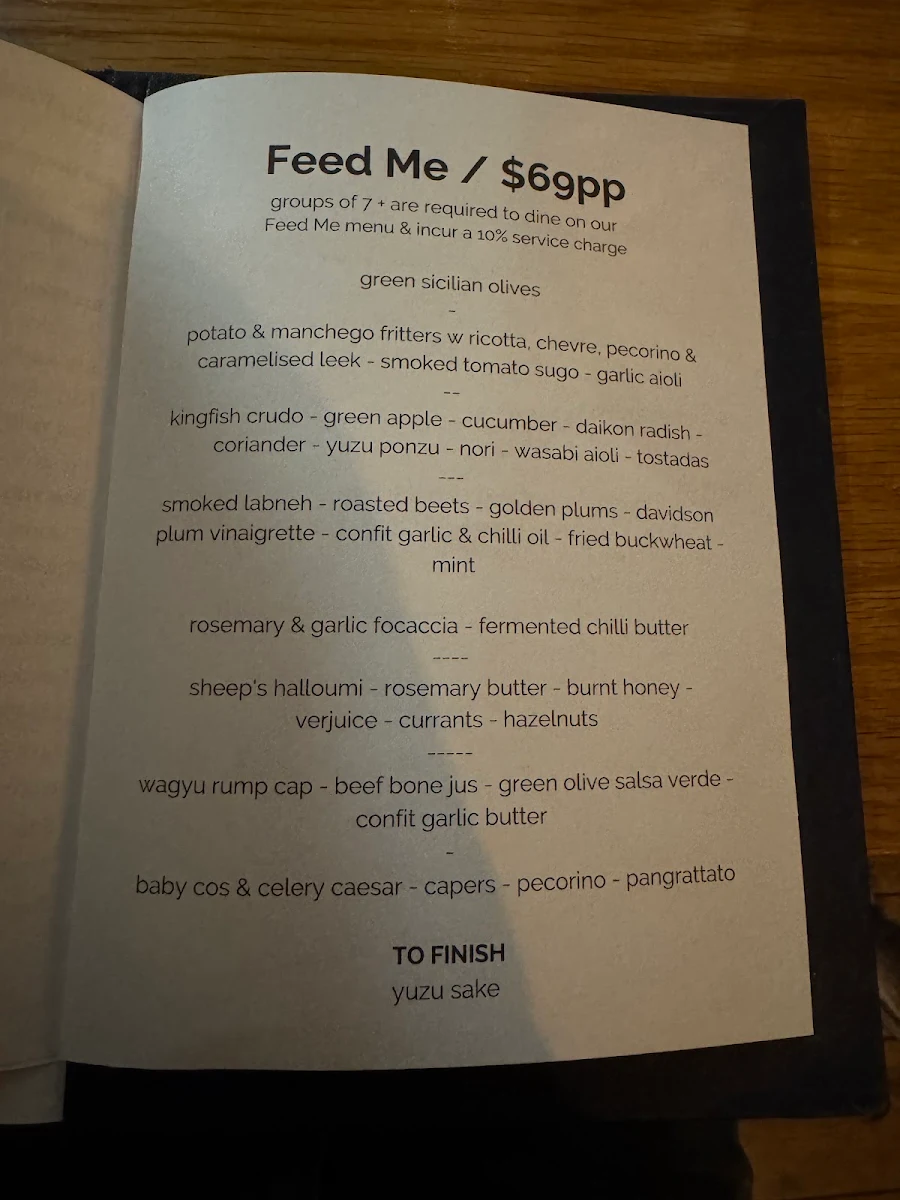 Menu, BART Jr.