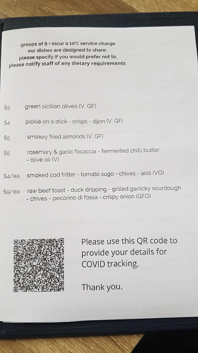 Menu, BART Jr.
