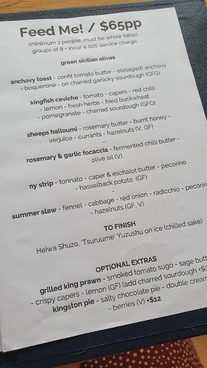 Menu, BART Jr.