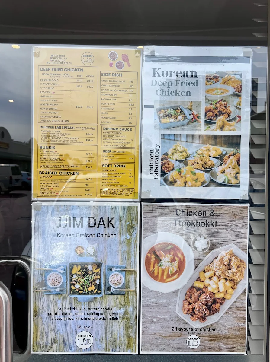 Menu, Chicken Lab Rivervale(korean fried chicken)