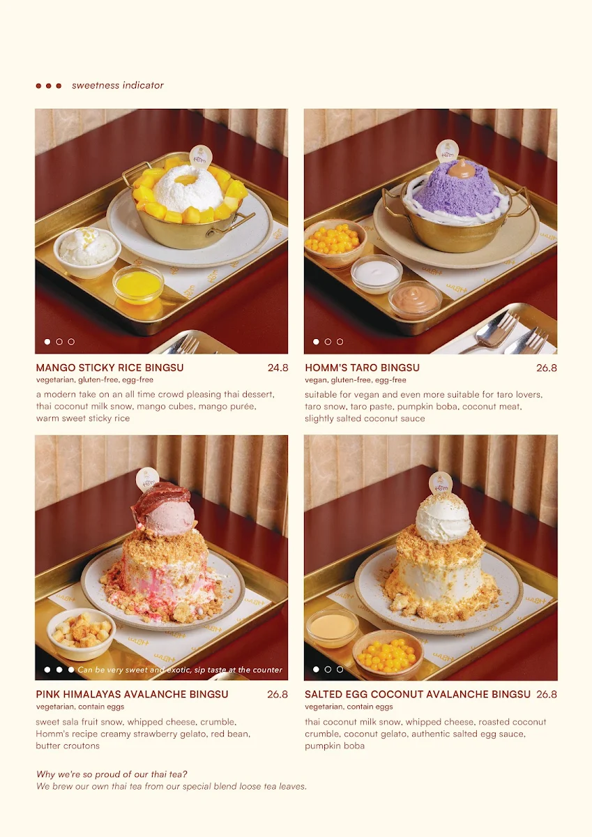 Menu, Homm Dessert QV