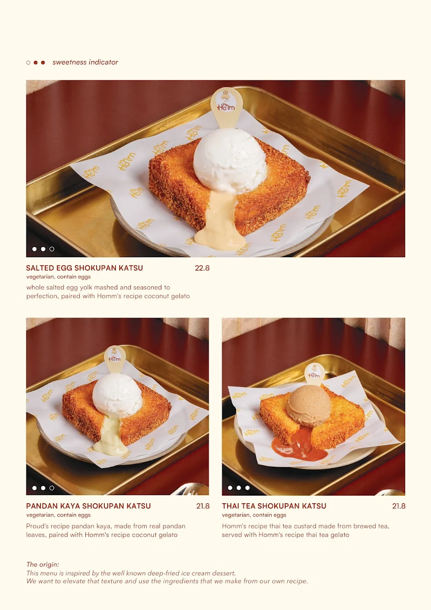 Menu, Homm Dessert QV