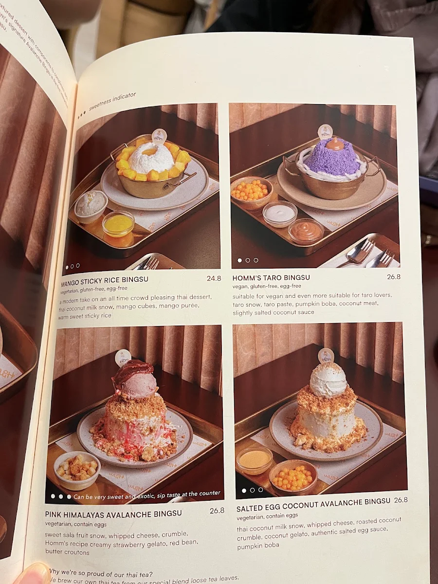 Menu, Homm Dessert QV
