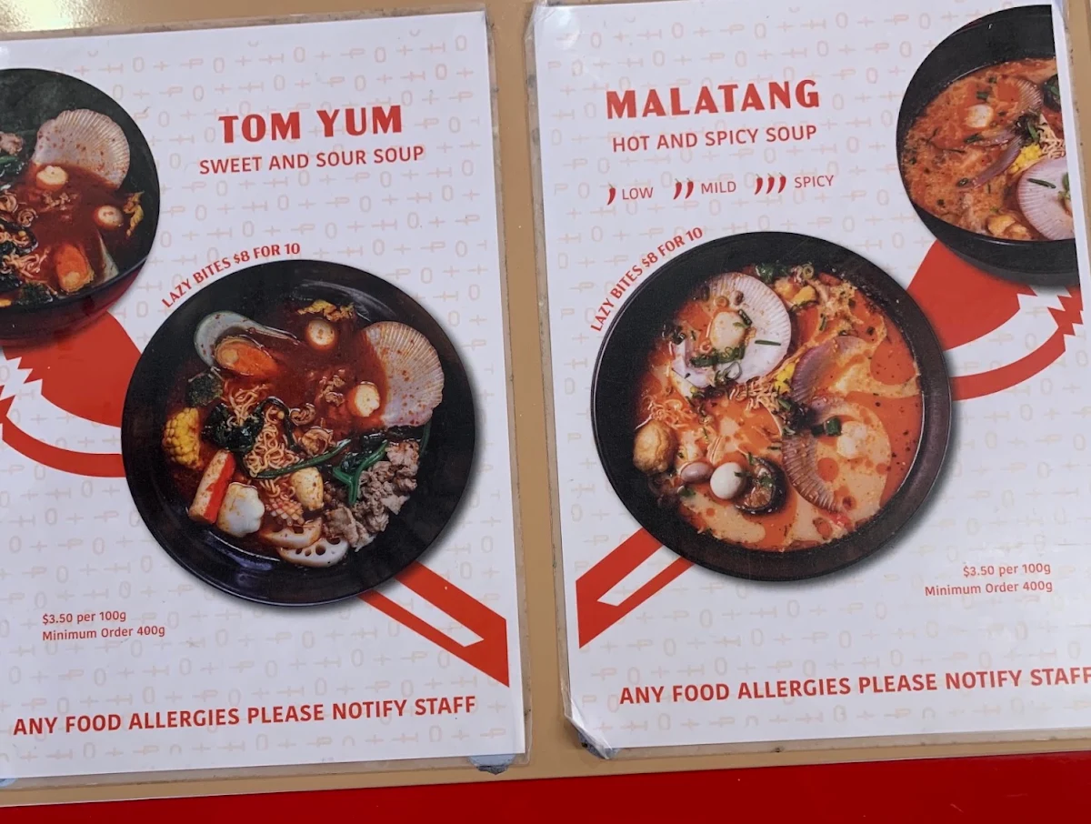 Menu, Lazy Boy Hot Pot