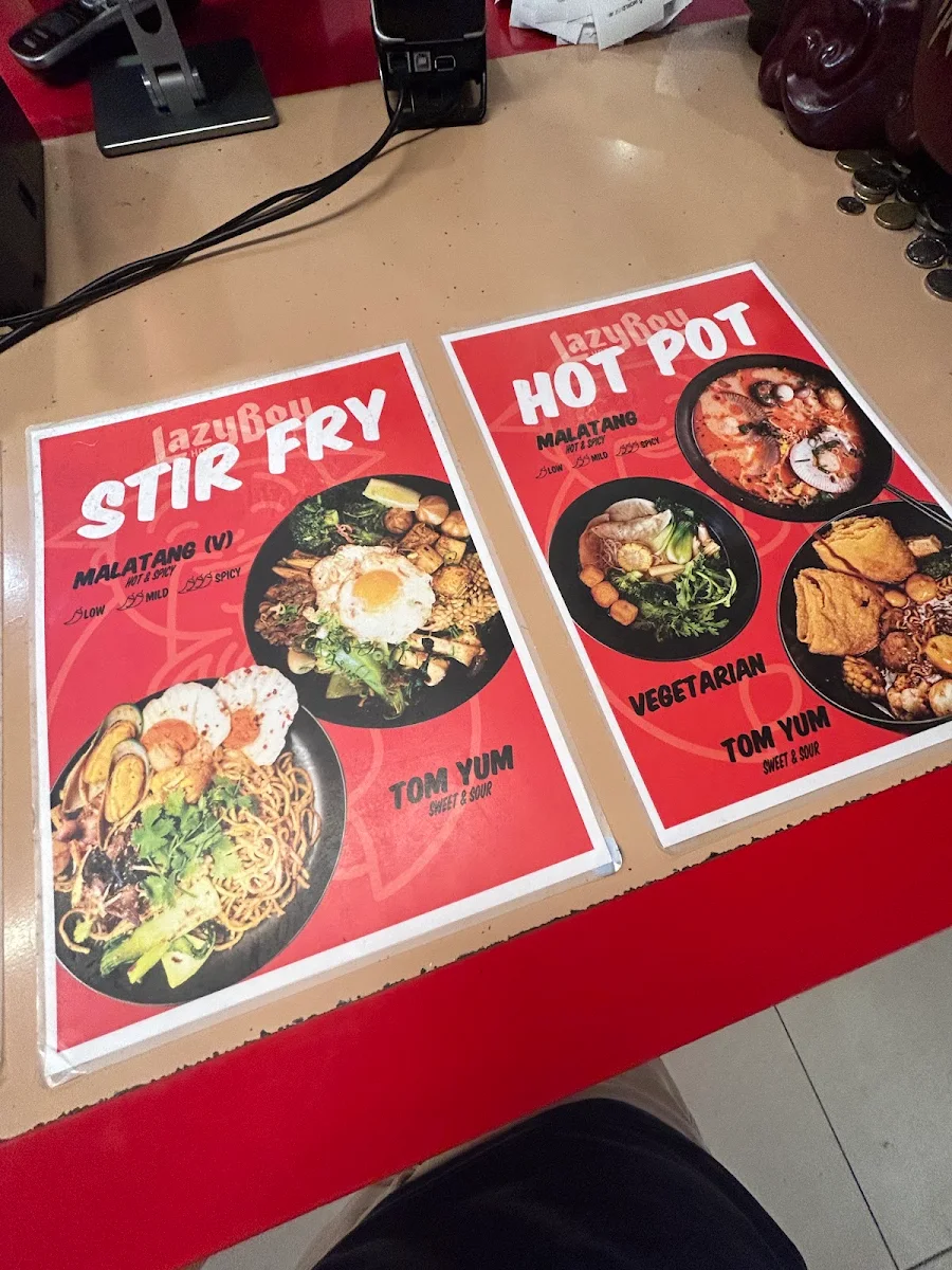 Menu, Lazy Boy Hot Pot