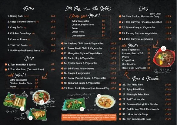 Menu, Asian Republic