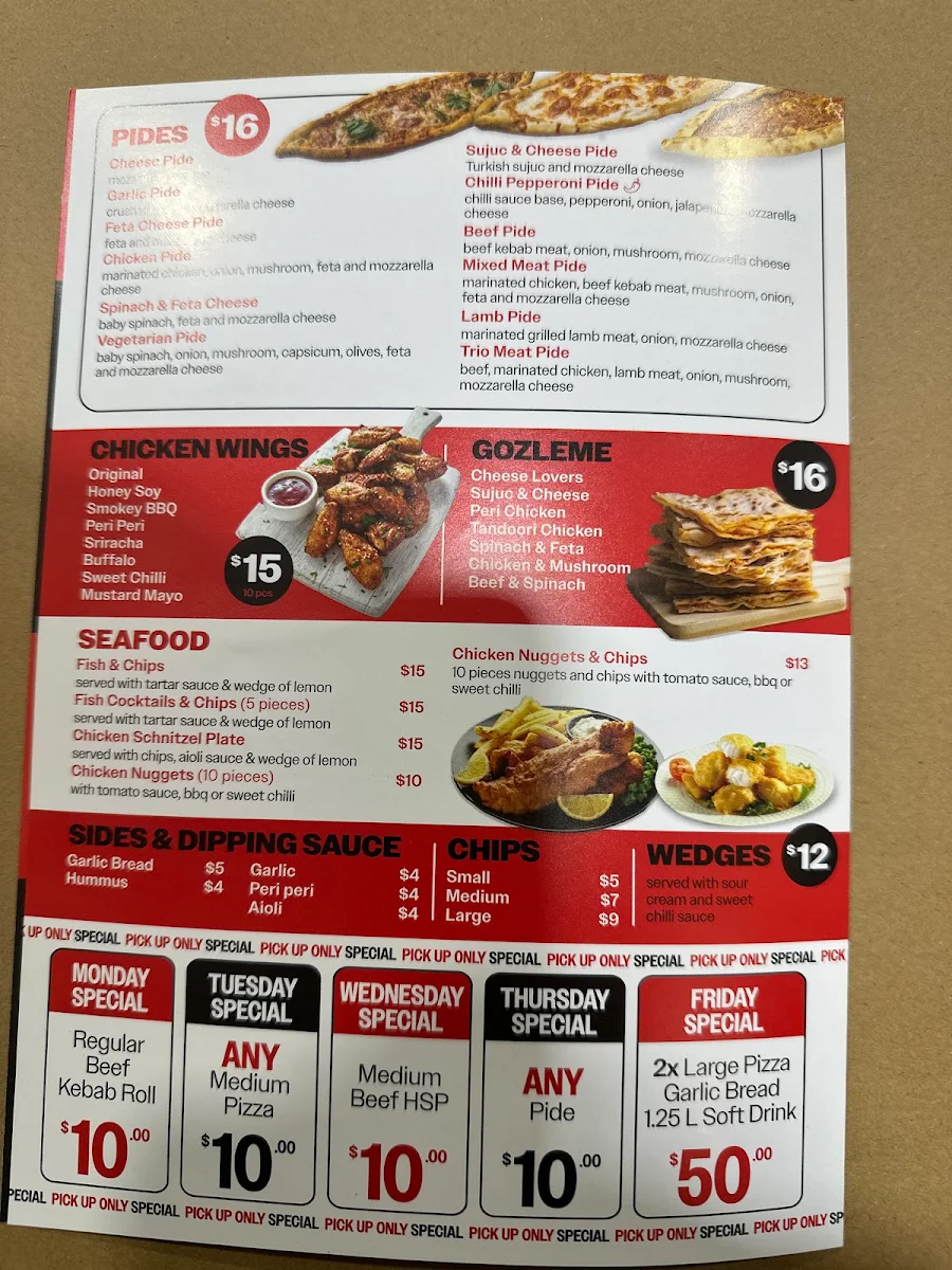 Menu, THE KEBAB CONCORD