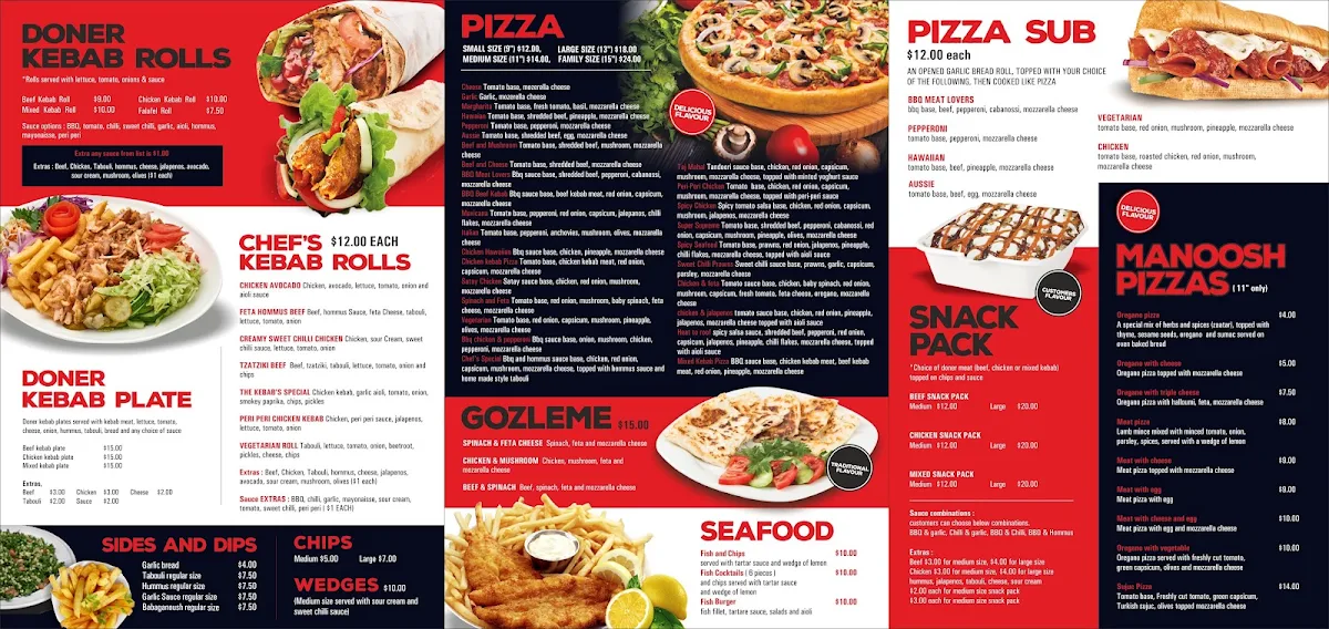 Menu, THE KEBAB CONCORD