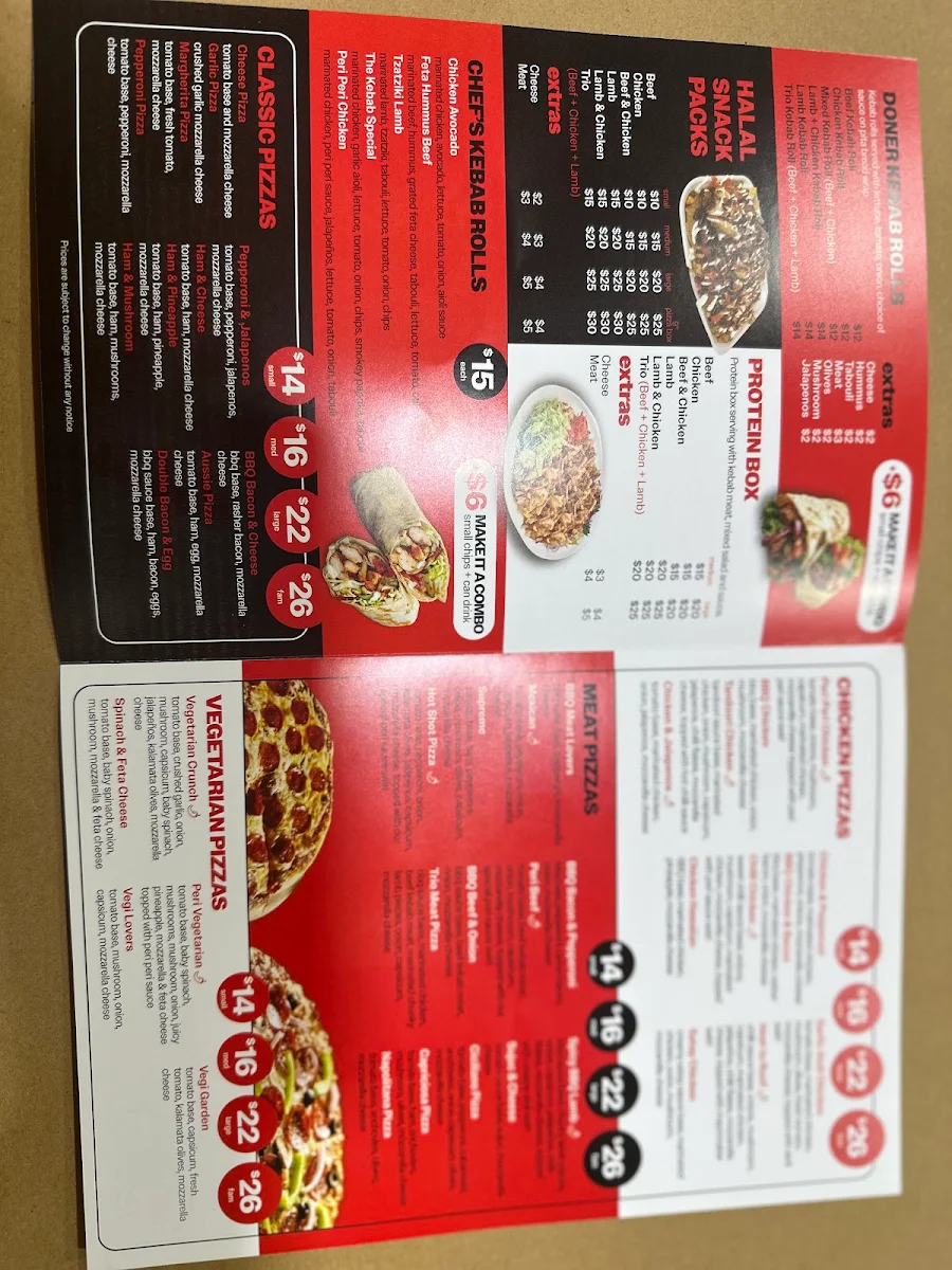 Menu, THE KEBAB CONCORD
