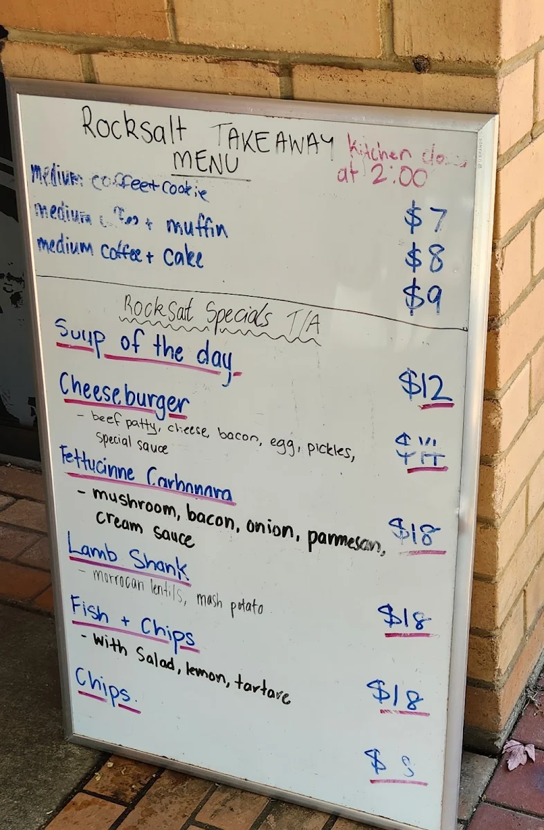 Menu, Rocksalt Restaurant