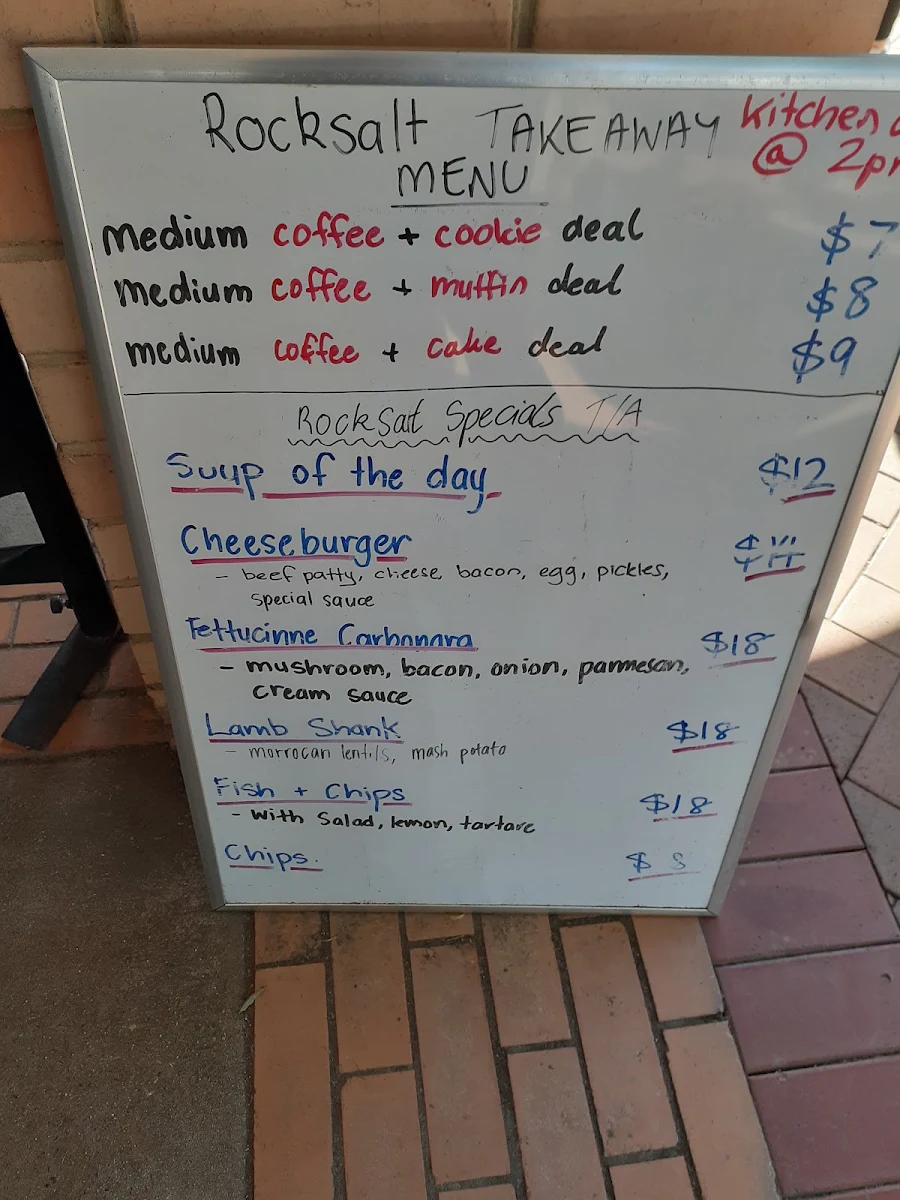 Menu, Rocksalt Restaurant