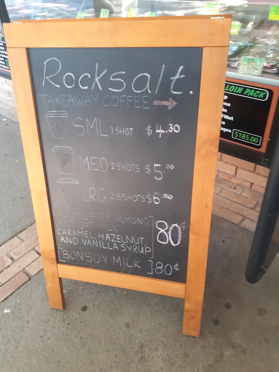 Menu, Rocksalt Restaurant