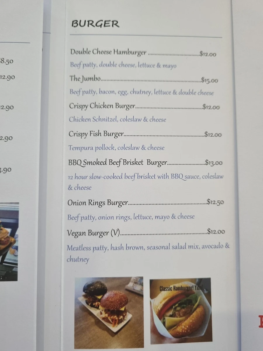 Menu, John Street Coffee