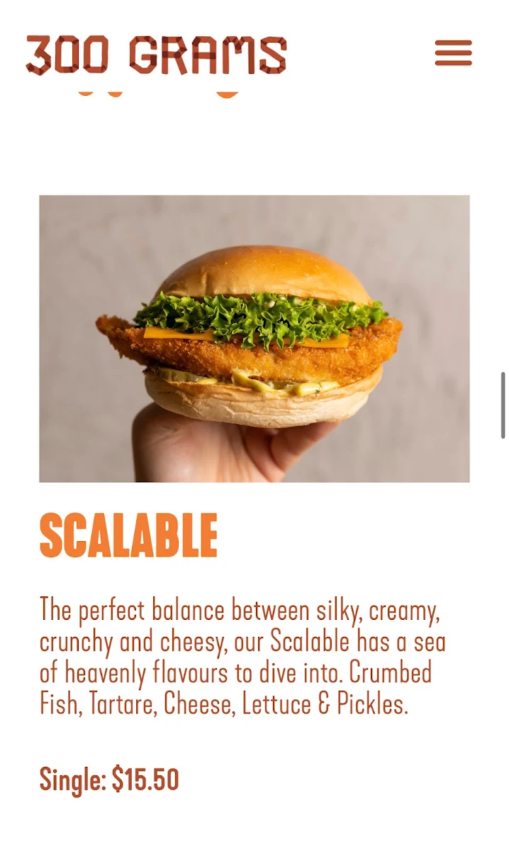 Menu, 300 Grams