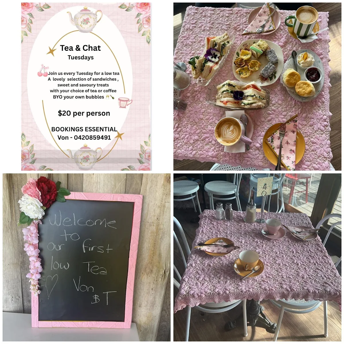 Menu, Vons vintage cafe