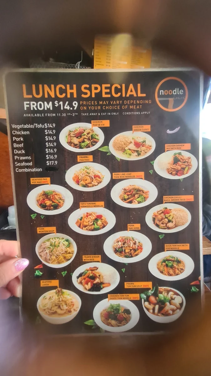 Menu, Noodle Inn Asian Fusion