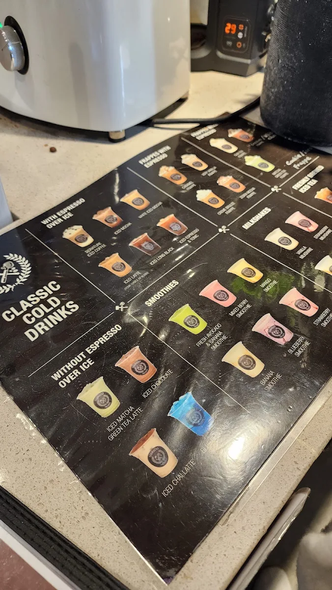 Menu, Chambers Coffee @ Parramatta Square