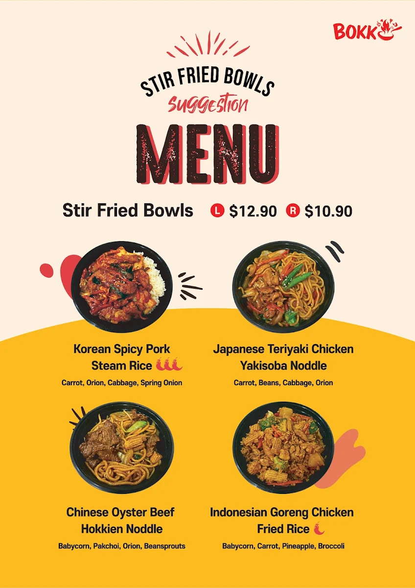 Menu, Bokk