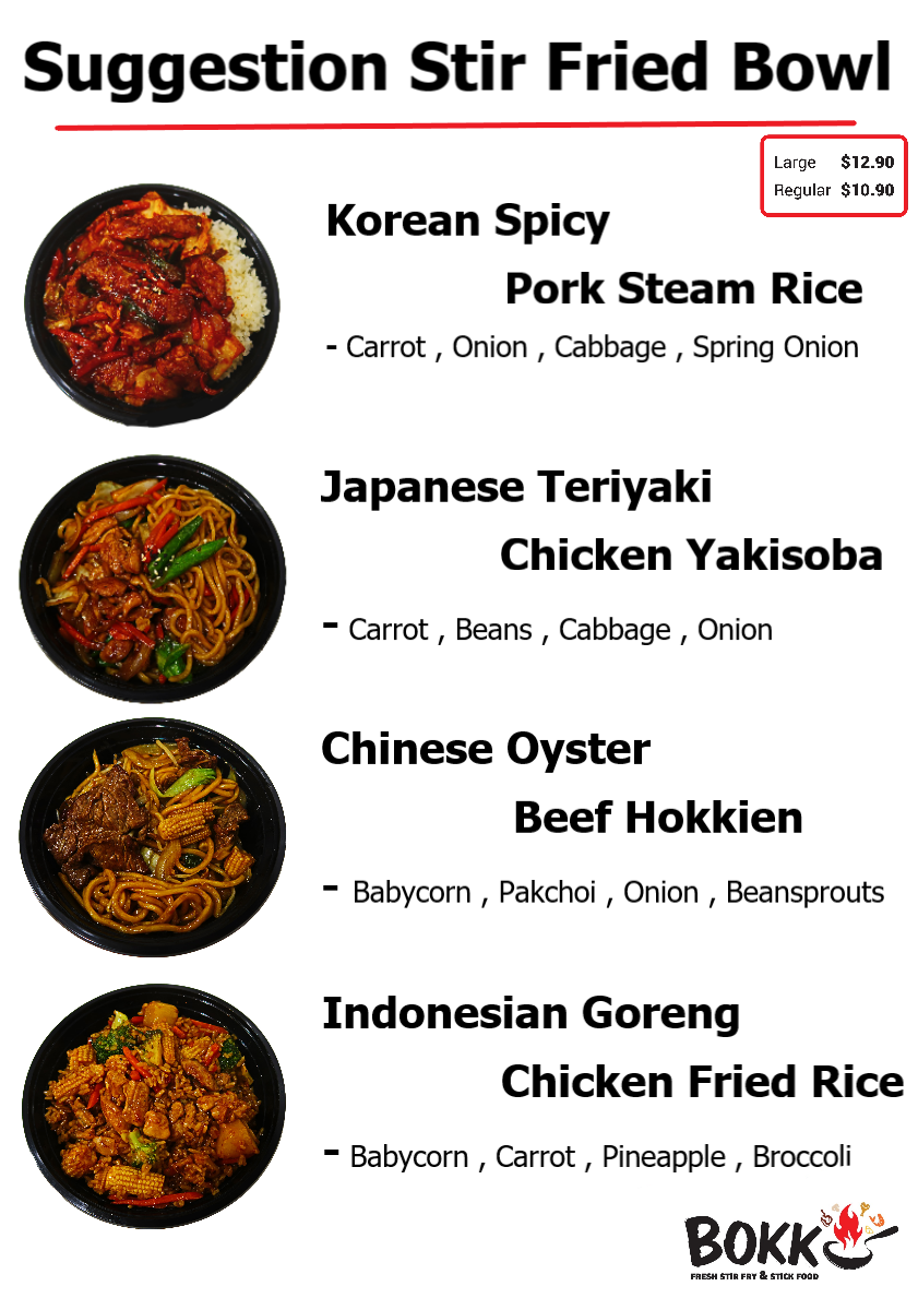 Menu, Bokk
