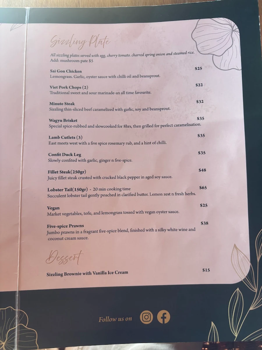 Menu, ViVu Vietnamese Kitchen