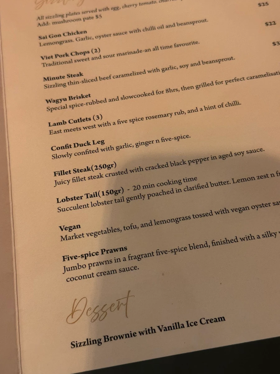 Menu, ViVu Vietnamese Kitchen